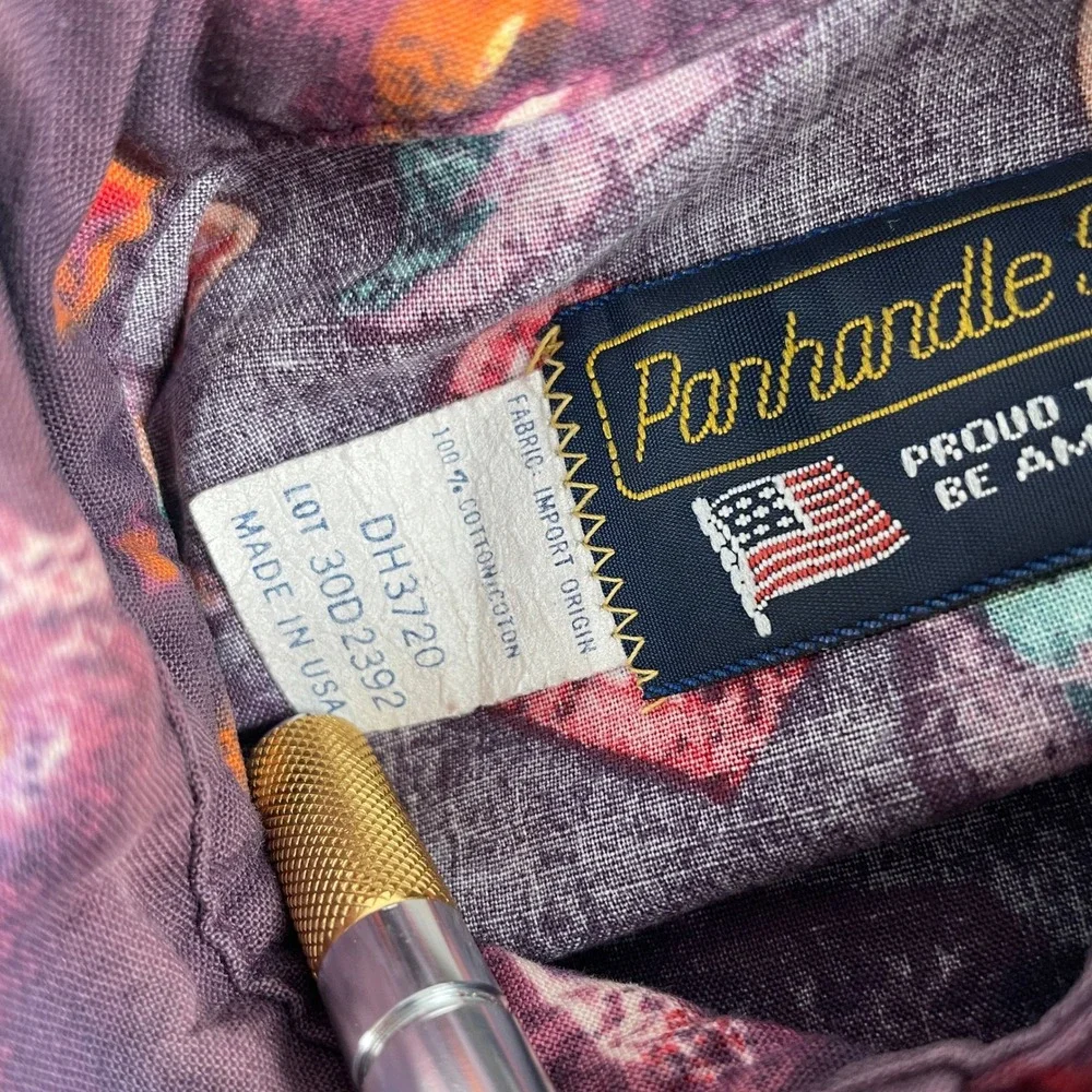 Panhandle Slim Shirt Mens 15.5/32 Purple Long Sleeve Button Down Western USA‎
